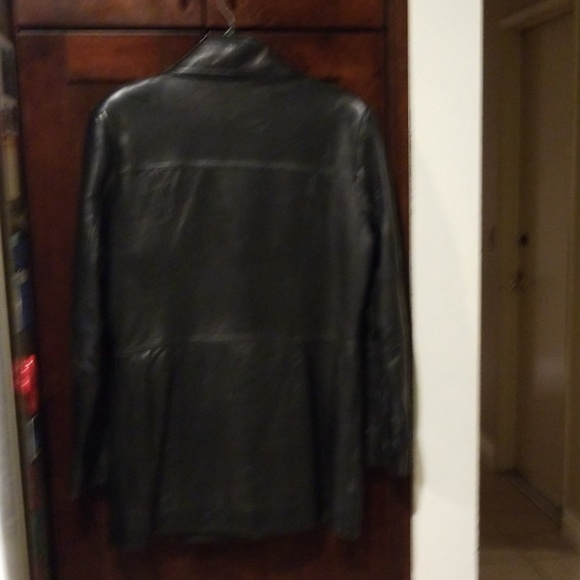 Black/bronze tone medium length soft learher jacke - Picture 2 of 2